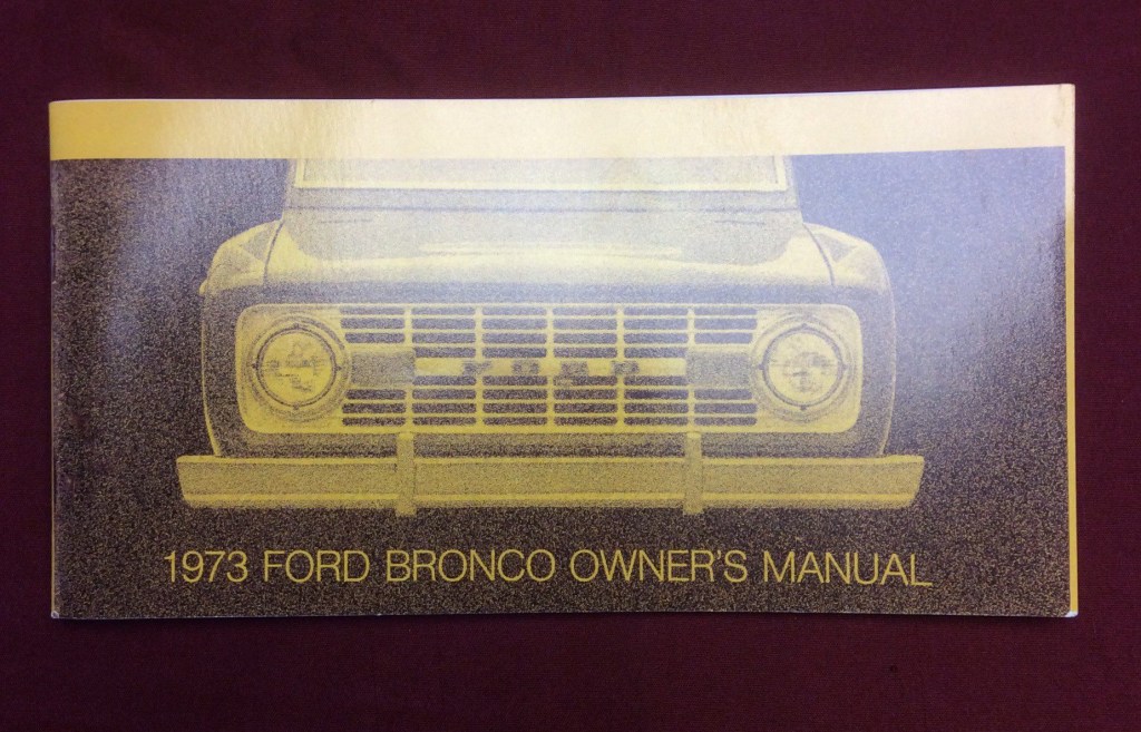 Picture of: early bronco owners manual