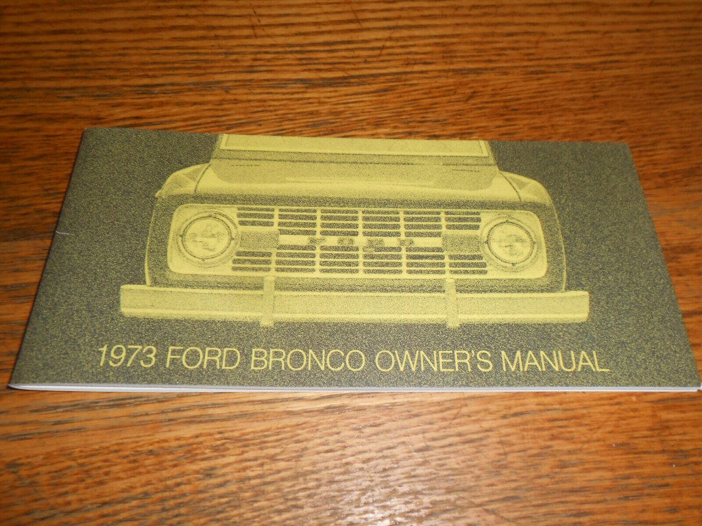 Picture of: FORD BRONCO OWNER MANUAL / ‘ OPERATOR’S MANUAL / GUIDE