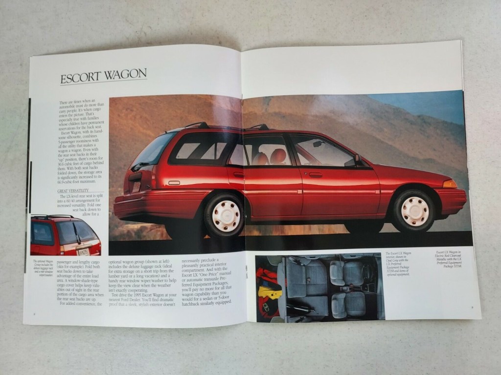 Picture of: Ford Escort GT LX Sedan Wagon Dealer Fold Out Brochure Book ” x “