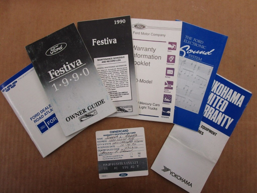 Picture of: Ford Festiva owners manual literature guide ORIGINAL