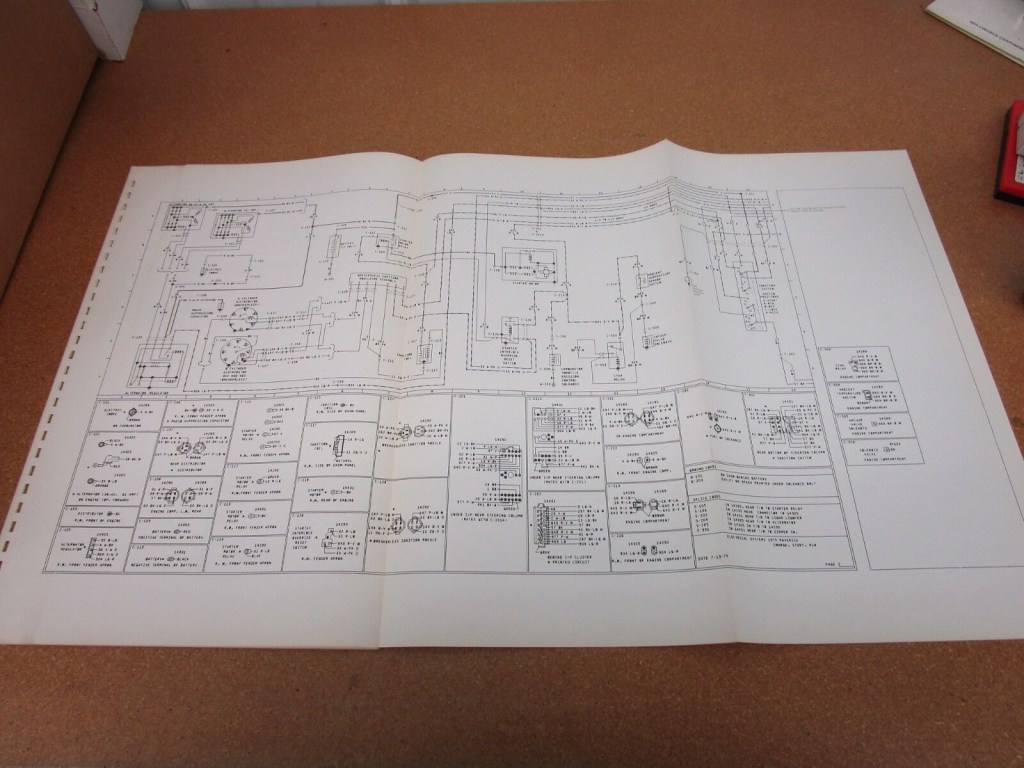 Picture of: ORIGINAL  Ford Maverick wiring diagram SHEET schematics service manual