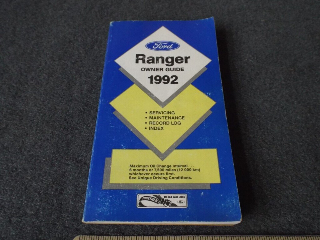 Picture of: Owners Manual  Ford Ranger XLT  x Pickup Truck Book Guide  Maintenance XL