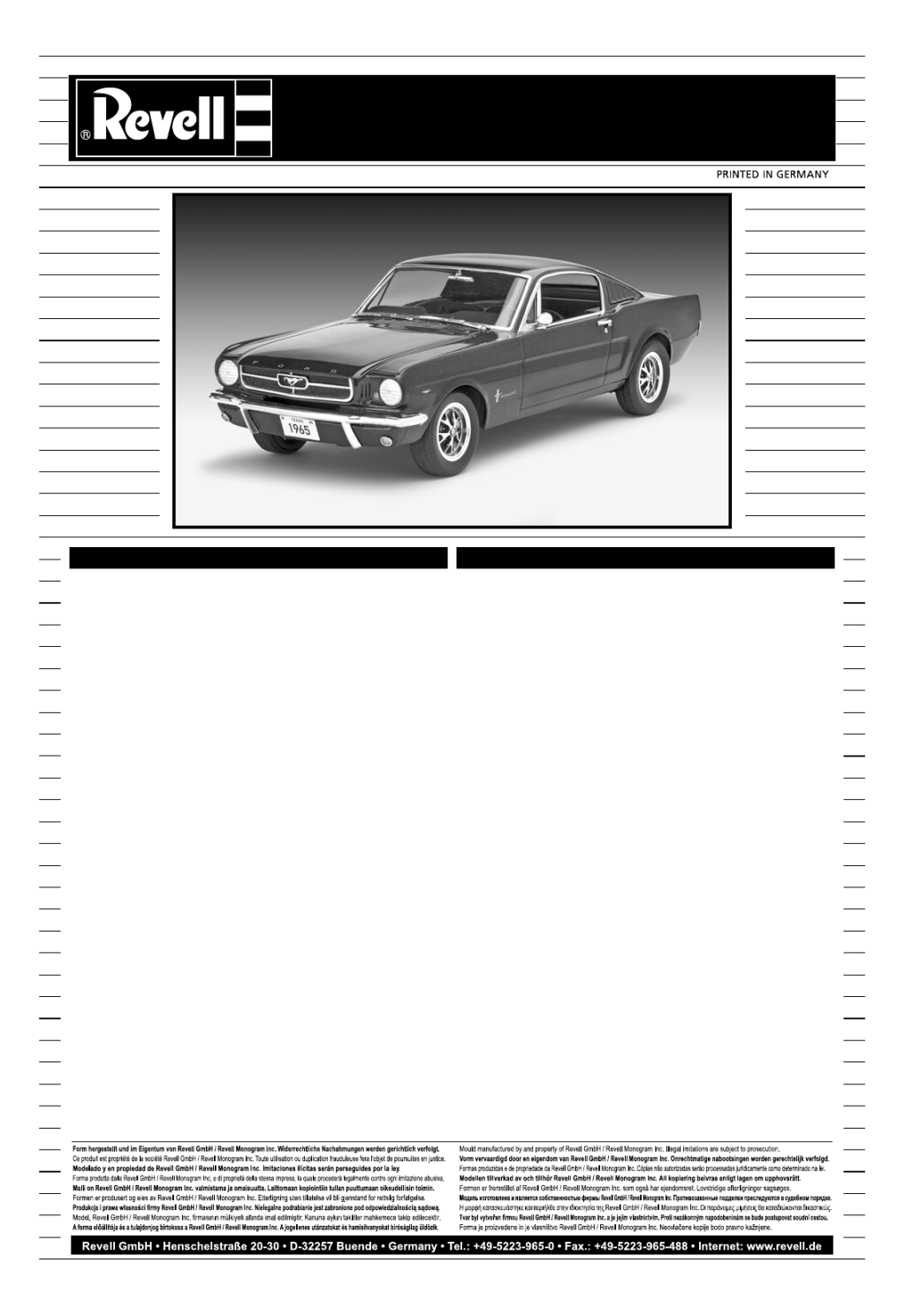 Picture of: Revell  Ford Mustang + Fastback user manual (English –  pages)