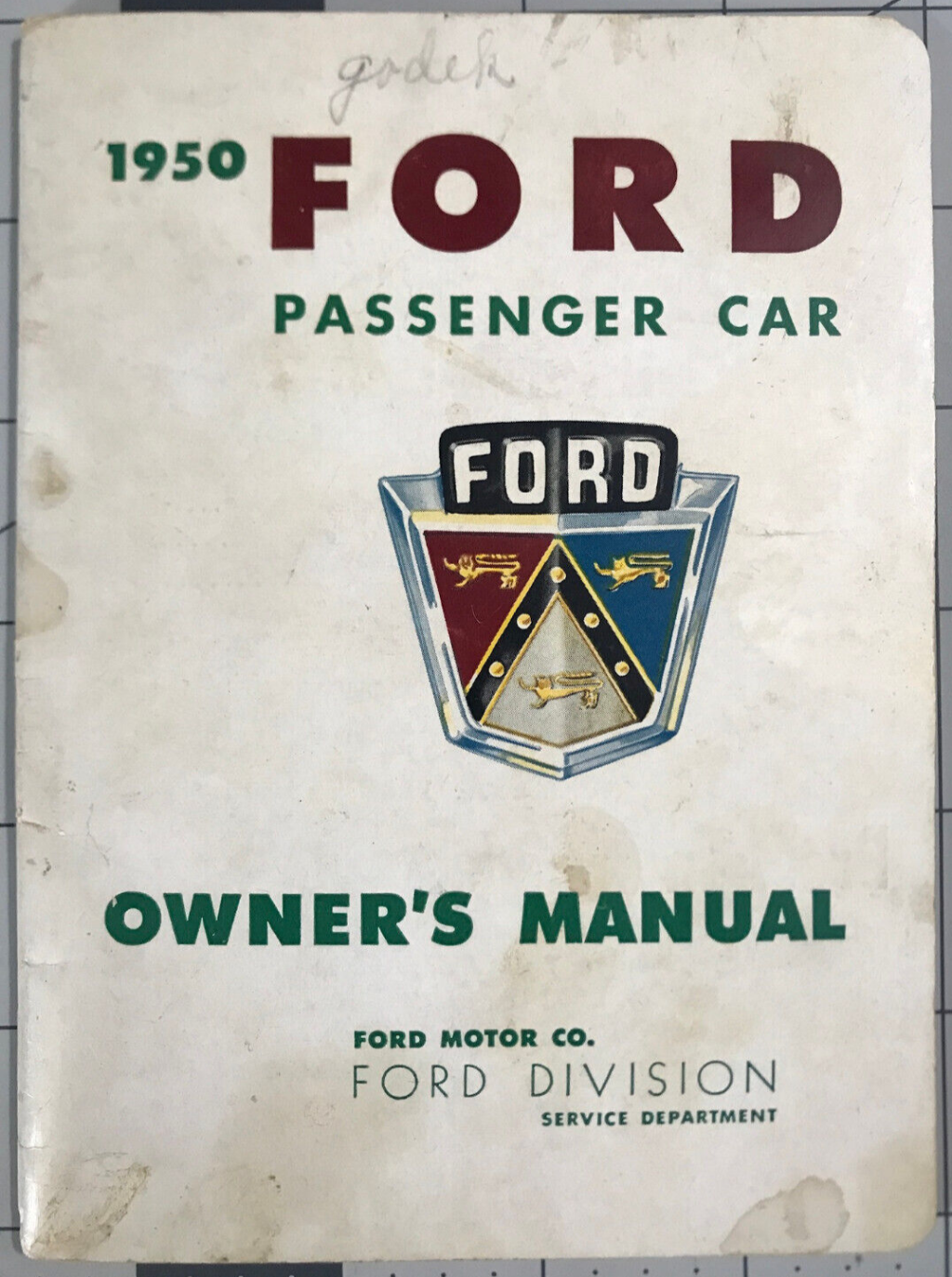 Picture of: Vintage Original  Ford Passenger Car Owners Manual ()